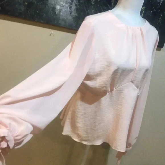 TopShop Chiffon SheerTie Long Sleeves and Open Back with Zipper-Size 10 - Picture 9 of 11